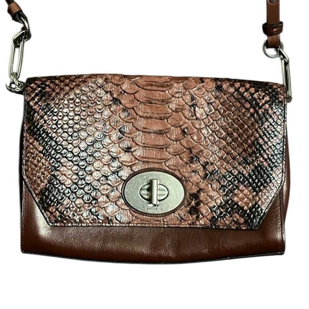 Coach Authenticated Crosstown Python Embossed Cro… - image 1
